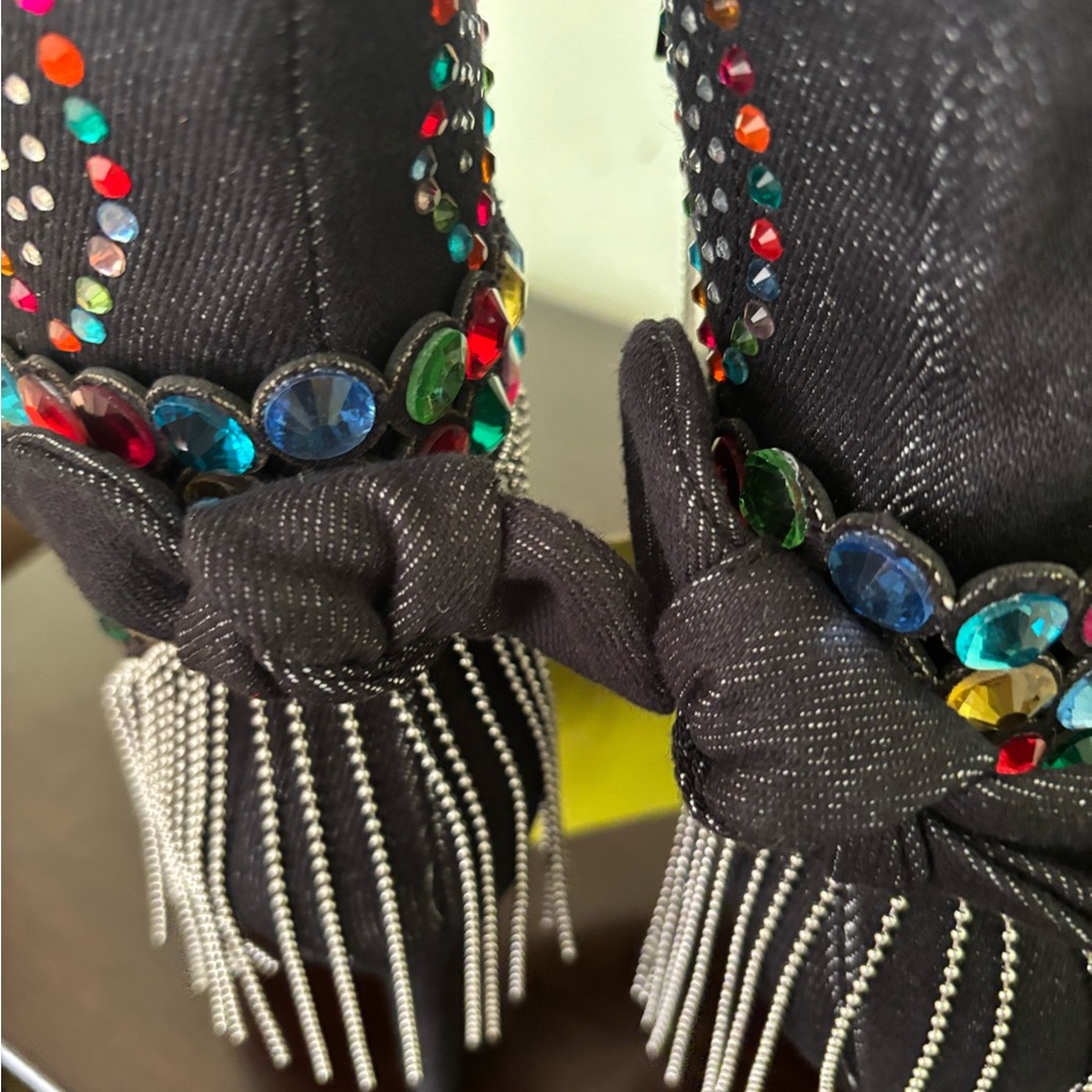 Gianni Bini Black Boots with Colorful Embellishments:new with tag/3 Sizes - Picture 9 of 11